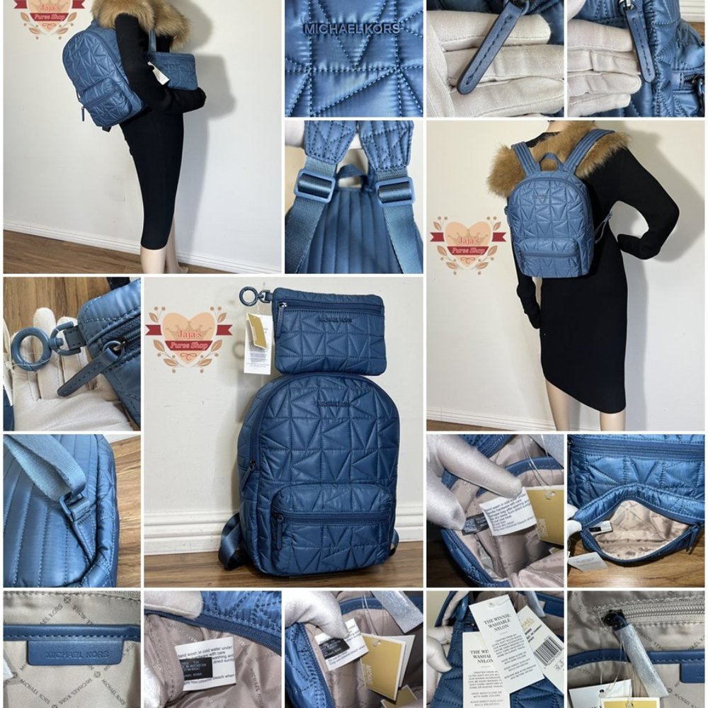 💙Michael Kors Quilted Fabric-Nylon Backpack & Pouch💙 - Picture 16 of 17